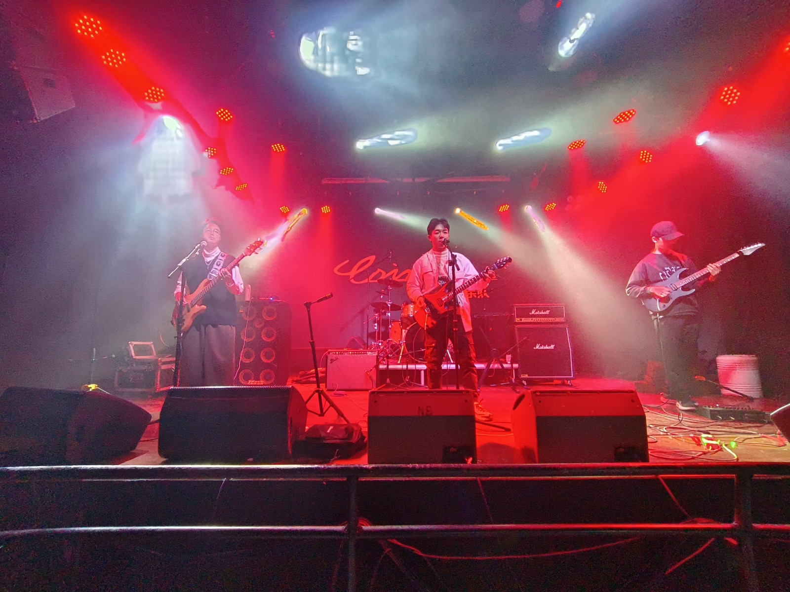 Older band performance under red lights